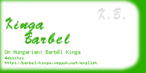kinga barbel business card