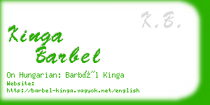 kinga barbel business card